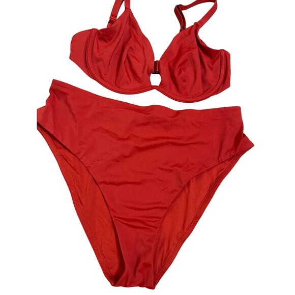 Cuup Bikini Set in Lava The Plunge Womans 11/34E-36D and 5/XL NWOT - Picture 6 of 15